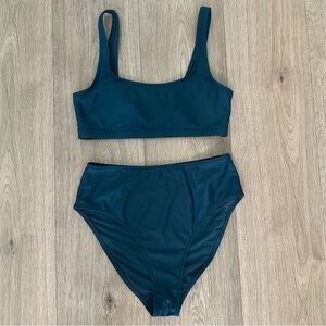 NWOT Girlfriend Collective Emerald Two Piece Green Bikini Swim Swimsuit
